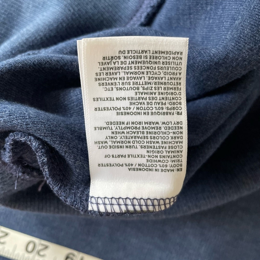 Lands' End Bedford Rib Men's Quarter-Zip Pullover Sweater Denim Heather Size XL - Picture 6 of 11